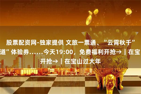 股票配资网-独家提供 文旅一票通、“云霄秋千”“凌云步道”体验券……今天19:00，免费福利开抢→｜在宝山过大年